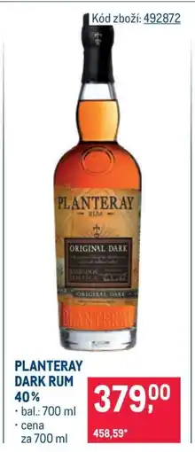 Makro PLANTERAY DARK RUM 40% nabídka
