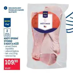 Makro Krůtí spodní stehno s kostí a kůží nabídka