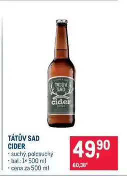 Makro Tátův sad cider nabídka