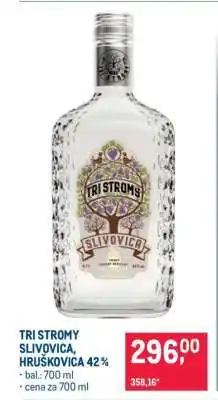 Makro TRI STROMY SLIVOVICA, HRUŠKOVICA 42 % nabídka
