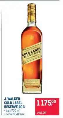 Makro J. WALKER GOLD LABEL RESERVE 40 % nabídka