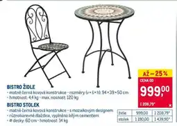 Makro BISTRO ŽIDLE nabídka