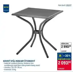 Makro KOVOVÝ STŮL MERCURY ČTVERCOVÝ nabídka