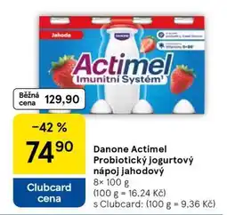 Tesco Danone Actimel Probiotický jogurtový nápoj jahodový nabídka
