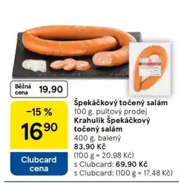 Tesco Krahulík Špekáčkový točený salám nabídka