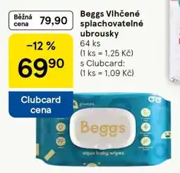 Tesco Beggs Vlhčené splachovatelné ubrousky nabídka