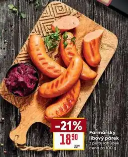 Billa Farmářský libový párek nabídka