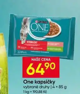 Hruška Purina One kapsičky vybrané druhy 4× nabídka