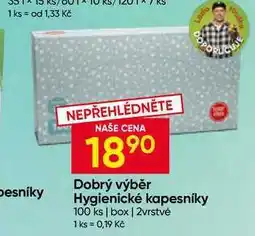 Hruška Dobrý výběr Hygienické kapesníky 100 ks box, 2vrstvé nabídka