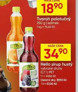 Hruška Hello sirup hustý vybrané druhy nabídka
