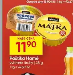 Hruška Hamé paštika 48g, různé druhy nabídka