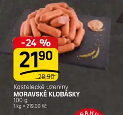 Flop Kostelecké uzeniny Moravské klobásky nabídka