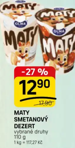 Flop Olma Maty smetanový dezert nabídka