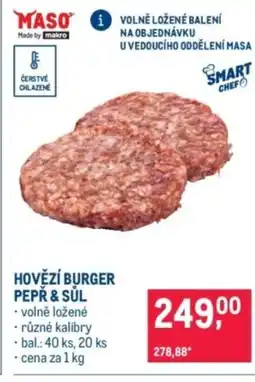 Makro Hovězí burger pepř & sůl nabídka
