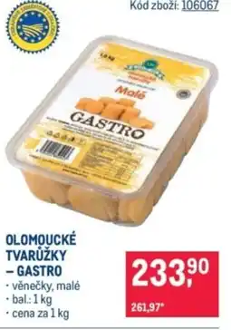 Makro Olomoucké tvarůžky gastro nabídka
