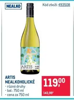 Makro Artis nealkoholické nabídka