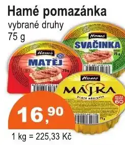 COOP DISKONT Hamé pomazánka nabídka