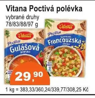 COOP DISKONT Vitana Poctivá polévka nabídka