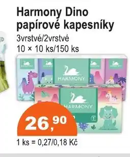 COOP DISKONT Harmony Dino papírové kapesníky nabídka