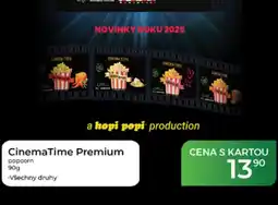 Tamda Foods CinemaTime Premium popcorn nabídka