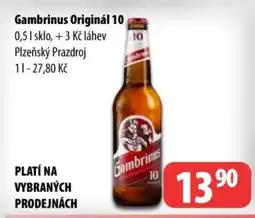 Partner Maloobchodní síť Gambrinus Originál 10 nabídka
