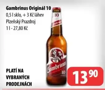 Partner Maloobchodní síť Gambrinus Originál 10 nabídka