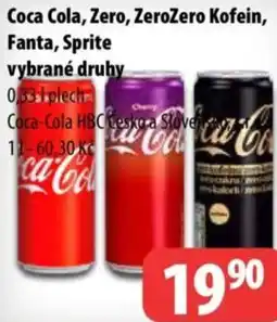 Partner Maloobchodní síť Coca Cola, Zero, ZeroZero Kofein, Fanta, Sprite nabídka