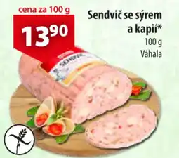 CBA Sendvič se sýrem a kapií nabídka