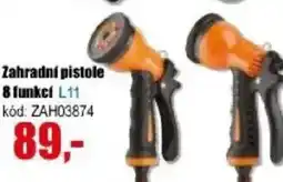 EVA Zahradní pistole 8 funkcí nabídka