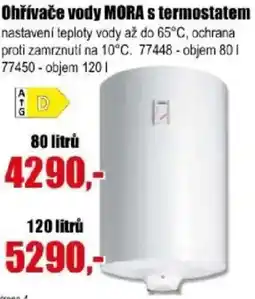 EVA Ohřívače vody MORA s termostatem nabídka