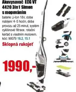 EVA Akuvysavač ECG VT 4420 3in1 Simon smopováním nabídka