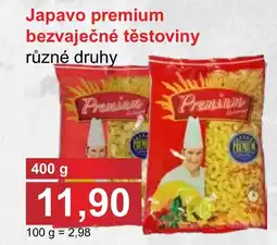 PLUS JIP Japavo premium bezvaječné těstoviny nabídka