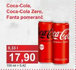 PLUS JIP Coca-Cola, Coca-Cola Zero, Fanta pomeranč nabídka