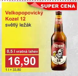PLUS JIP Velkopopovický Kozel 12 nabídka