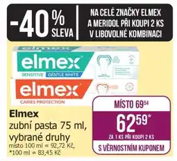 Teta Elmex zubní pasta 75 ml, vybrané druhy nabídka