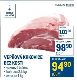 Makro Vepřová krkovice bez kosti nabídka