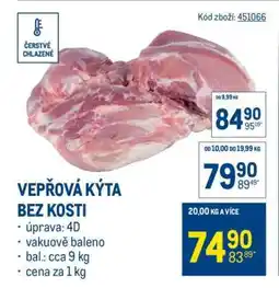 Makro Vepřová kýta bez kosti nabídka