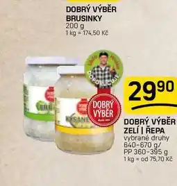 Flop DOBRÝ VÝBĚR ZELÍ | ŘEPA vybrané druhy 640-670 g/ PP 360-395 g nabídka