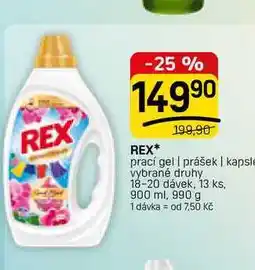 Flop REX* prací gel | prášek | kapsle vybrané druhy 18-20 dávek nabídka