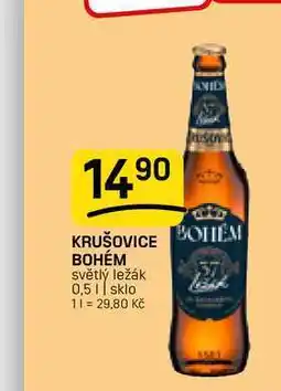 Flop KRUŠOVICE BOHÉM světlý ležák sklo nabídka