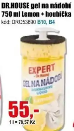 EVA DR.HOUSE gel na nádobí Lemon + houbička nabídka
