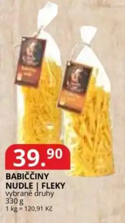 Potraviny CZ Babiččiny nudle | fleky nabídka