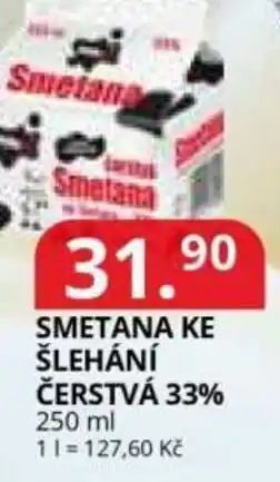 Potraviny CZ Smetana ke šlehání čerstvá 33% nabídka