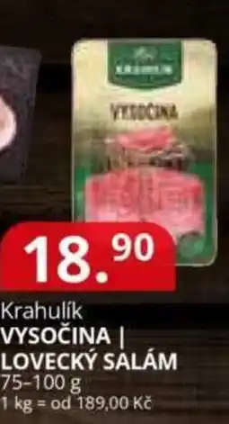 Potraviny CZ Krahulik vysočina | lovecký salám nabídka