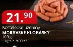 Potraviny CZ Kostelecké uzeniny moravské klobásky nabídka