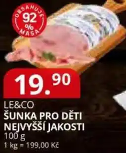 Potraviny CZ Le&co šunka pro děti nejvyšší jakosti nabídka