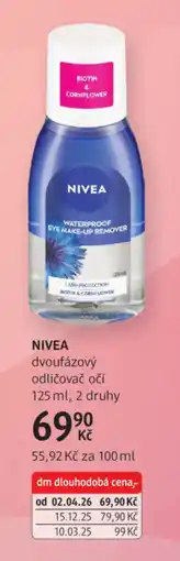 dm drogerie NIVEA dvoufázový odličovač očí nabídka