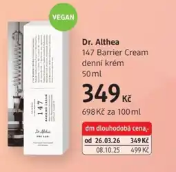dm drogerie Dr. Althea 147 Barrier Cream denní krém nabídka