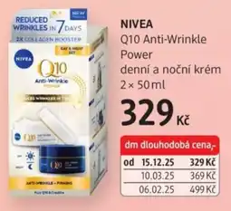dm drogerie NIVEA Q10 Anti-Wrinkle Power denní a noční krém nabídka