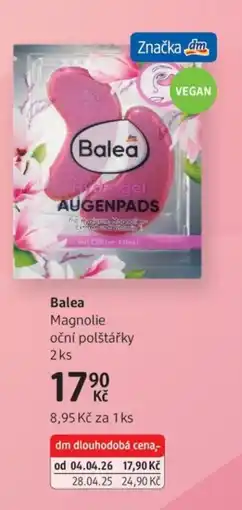 dm drogerie Balea Magnolie oční polštářky nabídka